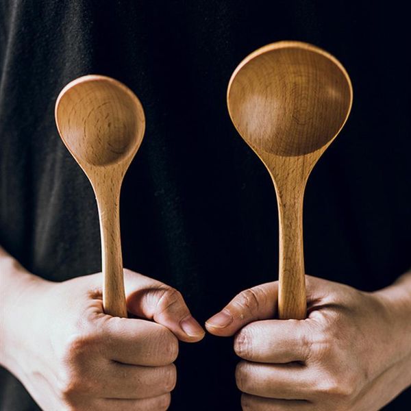 spoons 2pcs wooden long handle soup porridge for home 
spoons 2pcs wooden long handle soup porridge for home
