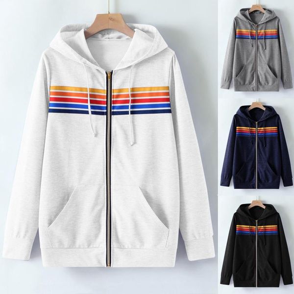 women's hoodies & sweatshirts selling design women hooded sweatshirt fashion casual rainbow striped printed ladies sports jumper, Black
women's hoodies & sweatshirts selling design women hooded sweatshirt fashion casual rainbow striped printed ladies sports jumper, Black