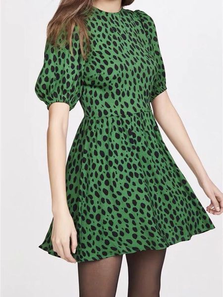 party dresses leopard print women green mini dress ladies 2021 spring summer puff sleeve slim o-neck high waist short, White;black
party dresses leopard print women green mini dress ladies 2021 spring summer puff sleeve slim o-neck high waist short, White;black