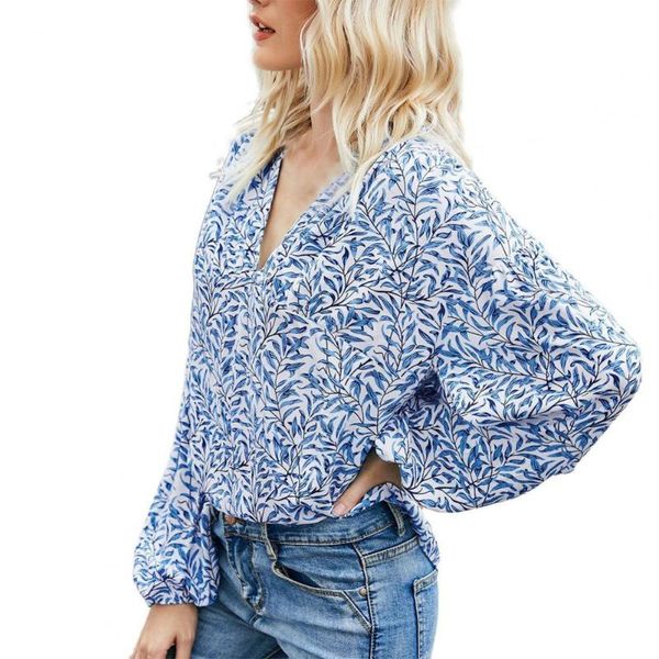 women's blouses & shirts 2021 fashion v-neck shirt skin-friendly breathable lightweight lantern sleeve floral print women blouse for da, White
women's blouses & shirts 2021 fashion v-neck shirt skin-friendly breathable lightweight lantern sleeve floral print women blouse for da, White