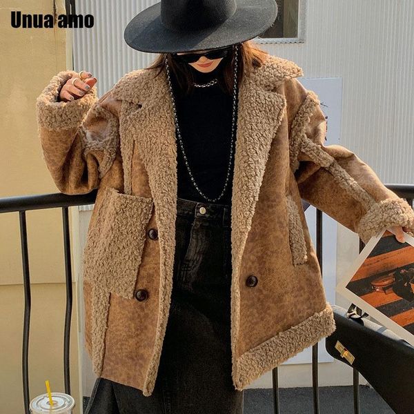 women's fur & faux unua amo brand fashion designer winter jacket women chic pocket biker outwear female warm imitation leather plush co, Black
women's fur & faux unua amo brand fashion designer winter jacket women chic pocket biker outwear female warm imitation leather plush co, Black