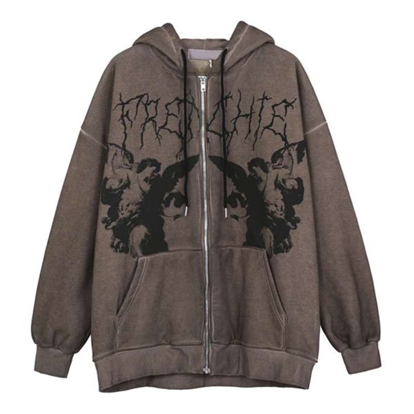 hooded jackets graffiti angel print letter embroidery fashion thick fleece hoodies coat outwear 210928, Black;brown
hooded jackets graffiti angel print letter embroidery fashion thick fleece hoodies coat outwear 210928, Black;brown