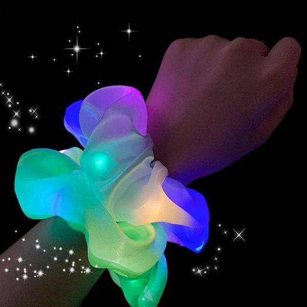 led light girls women silk scrunchie elastic handmade multicolor hair band ponytail holder headband hair acc qylvrd, Blue;red 
led light girls women silk scrunchie elastic handmade multicolor hair band ponytail holder headband hair acc qylvrd, Blue;red