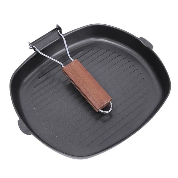 non-stick frying pan wooden handle foldable kitchenware cooking steak pot portable square grill
non-stick frying pan wooden handle foldable kitchenware cooking steak pot portable square grill