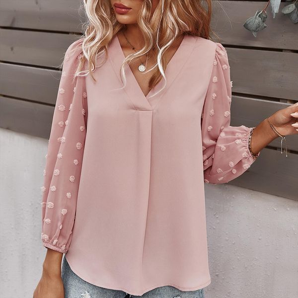 floral lace beware of bubble women shirts sleeves solid color slim v collar spring long sleeved elegant blouse, White
floral lace beware of bubble women shirts sleeves solid color slim v collar spring long sleeved elegant blouse, White