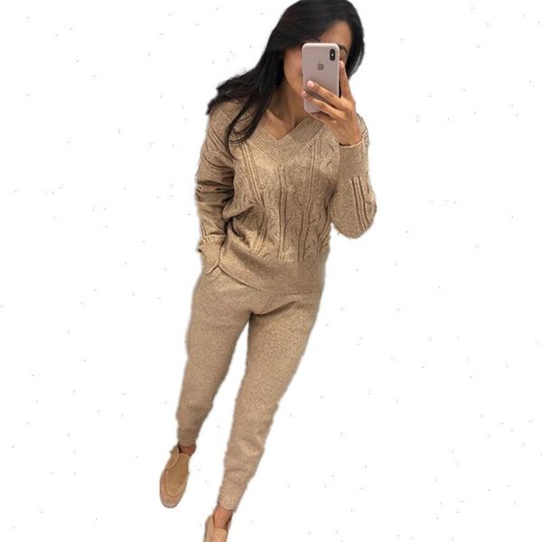mvgirlru womens knitted tracksuit autumn and winter womens knit suit sweater set v neck knitting two piece suit, Gray
mvgirlru womens knitted tracksuit autumn and winter womens knit suit sweater set v neck knitting two piece suit, Gray