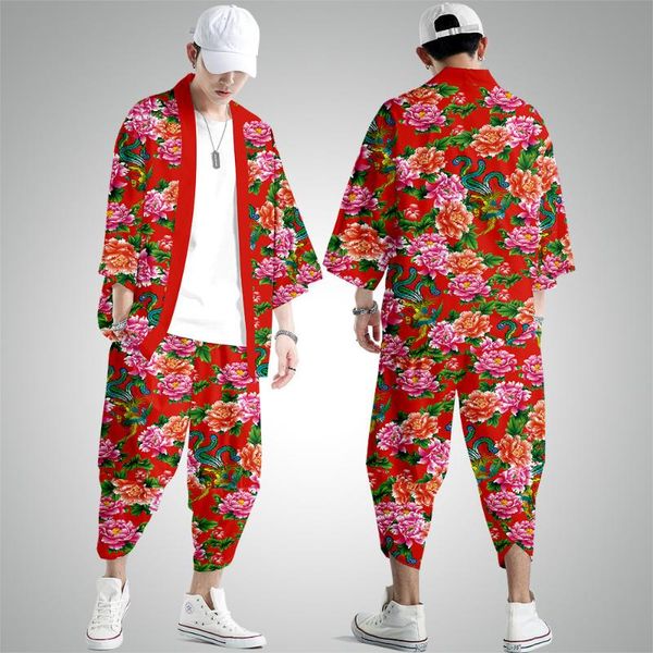 ethnic clothing phoenix flower printed japanese kimono haori and pants men traditional harajuku streetwear cardigan yukata oversize 6xl, Red
ethnic clothing phoenix flower printed japanese kimono haori and pants men traditional harajuku streetwear cardigan yukata oversize 6xl, Red