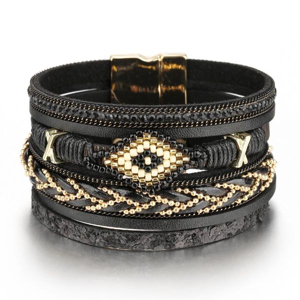 charm bracelets multilayer wide leather beaded ladies bracelet braided rope handmade fashion jewelry, Golden;silver
charm bracelets multilayer wide leather beaded ladies bracelet braided rope handmade fashion jewelry, Golden;silver