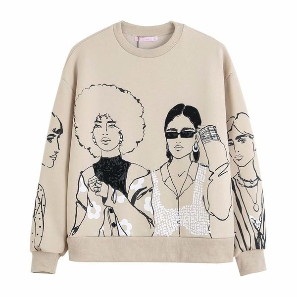 women sweatshirts beautiful girls printed long sleeves o-neck chic lady fashion casual woman pullover hoodie 210803, Black
women sweatshirts beautiful girls printed long sleeves o-neck chic lady fashion casual woman pullover hoodie 210803, Black