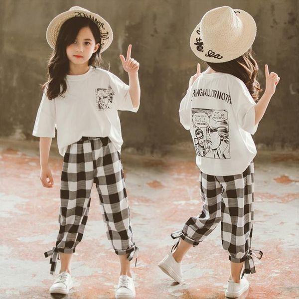 girls summer outfits white t shirt amp plaid pants 2pcs sets child clothing 8 10 12 year teen kids girl
girls summer outfits white t shirt amp plaid pants 2pcs sets child clothing 8 10 12 year teen kids girl