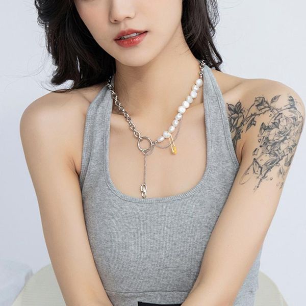 chokers punk vintage simple imitation pearl pin pendant necklaces for women short clavicle chain necklace female metal jewelry, Golden;silver
chokers punk vintage simple imitation pearl pin pendant necklaces for women short clavicle chain necklace female metal jewelry, Golden;silver