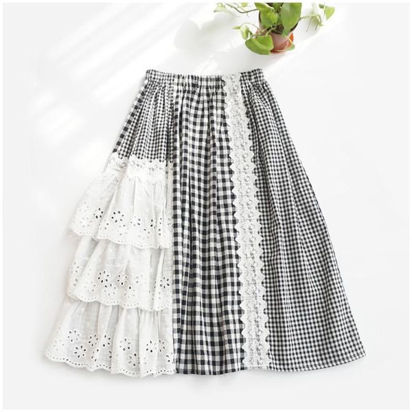 skirts sweet all-match mori half skirt gentle mid-length female natural waist irregular lace stitching cotton linen, Black
skirts sweet all-match mori half skirt gentle mid-length female natural waist irregular lace stitching cotton linen, Black