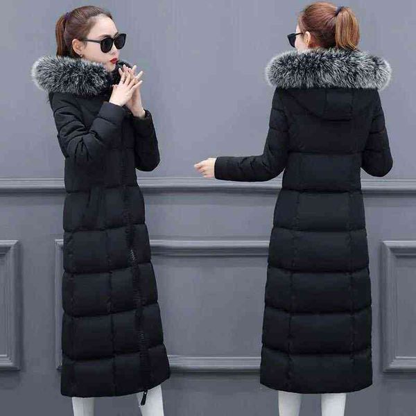 women winter bubble coats down long padded clothes solid color black winter jacket puffer warm thick parkas fur hooded 211130
women winter bubble coats down long padded clothes solid color black winter jacket puffer warm thick parkas fur hooded 211130