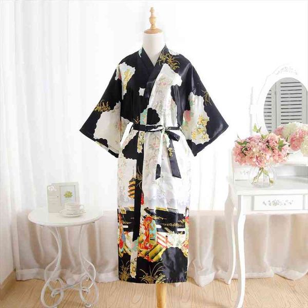 black summer womens kimono long robe bathrobe nightwear pyjamas female faux silk bath gown nightgown mujer pijama 035, Black;red
black summer womens kimono long robe bathrobe nightwear pyjamas female faux silk bath gown nightgown mujer pijama 035, Black;red