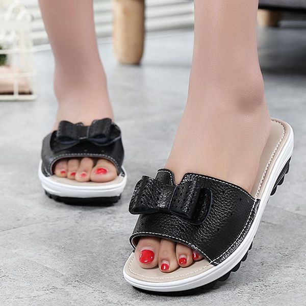 slippers tilocow women genuiine leather solid ladies breathable casual shoes woman wedges thick bottom female flats summer, Black
slippers tilocow women genuiine leather solid ladies breathable casual shoes woman wedges thick bottom female flats summer, Black