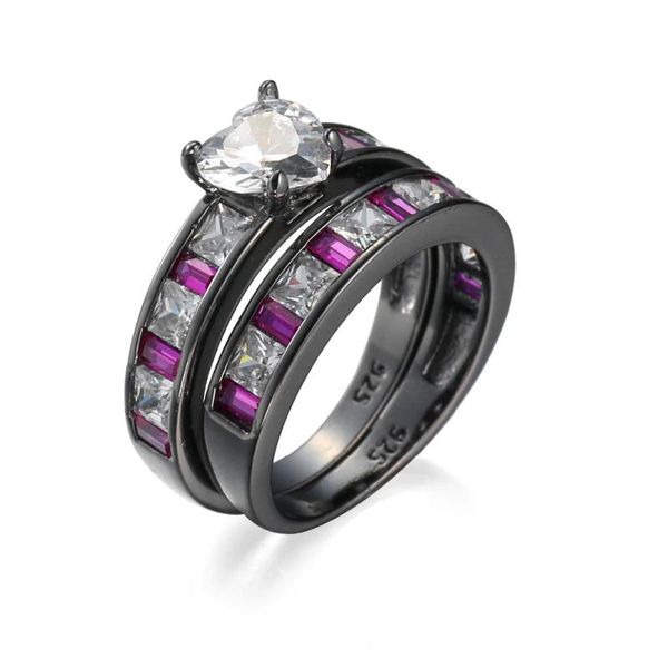 wedding rings white purple crystal fashion ring set black gold color love heart engagement jewelry for women, Slivery;golden
wedding rings white purple crystal fashion ring set black gold color love heart engagement jewelry for women, Slivery;golden