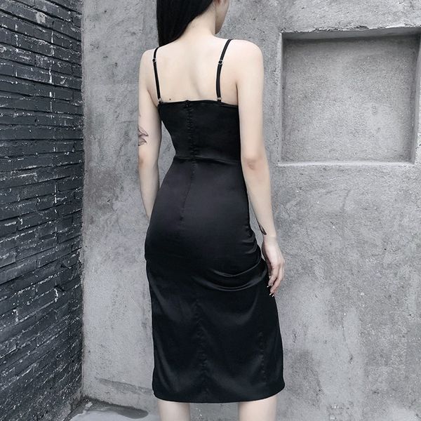 vintage slim sleeveles ruched dress women gothic bodycon high split dress female streetwear casual party dress, Black;gray
vintage slim sleeveles ruched dress women gothic bodycon high split dress female streetwear casual party dress, Black;gray