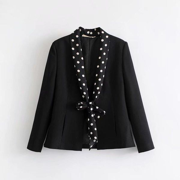 women's suits & blazers asds women vintage autumn wear sweet style polka dots thin scarf adorn small suit jacket wwt52721, White;black
women's suits & blazers asds women vintage autumn wear sweet style polka dots thin scarf adorn small suit jacket wwt52721, White;black