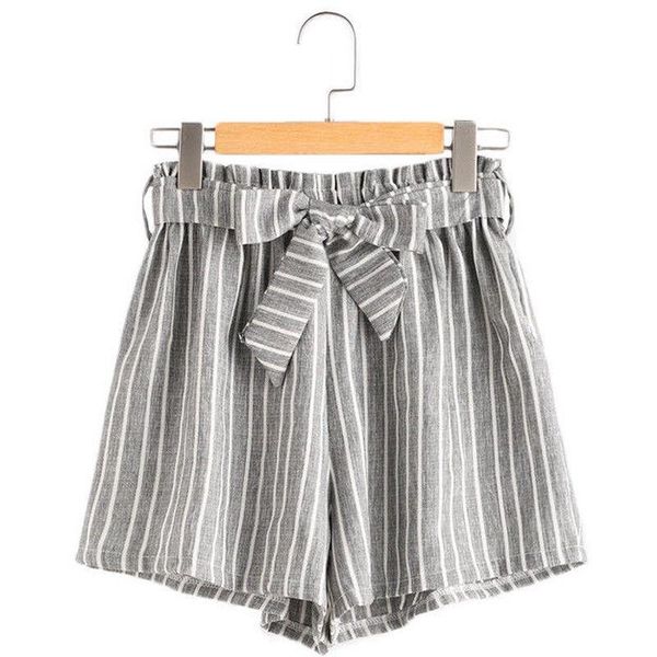 women's shorts 2021 ly summer women fashion casual high waist tie belt striped loose trousers, White;black
women's shorts 2021 ly summer women fashion casual high waist tie belt striped loose trousers, White;black