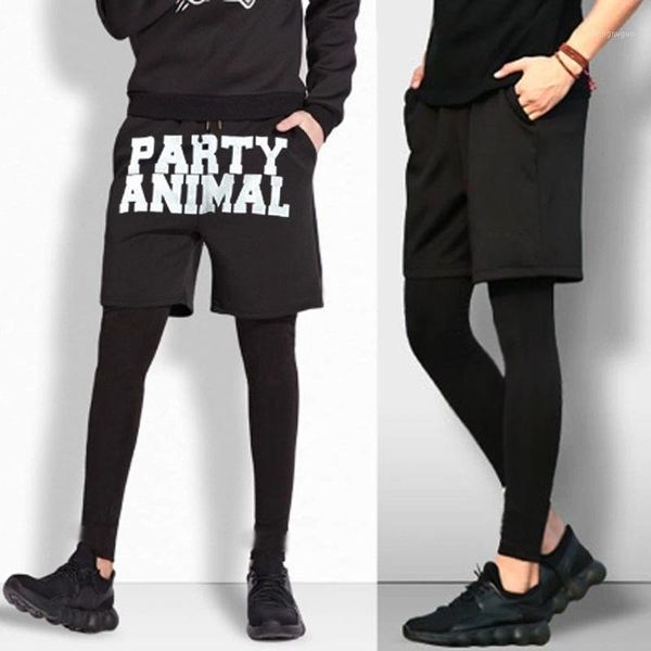 hip hop spring running pants fake two pair leggings sports suit large men's tights women's, Black
hip hop spring running pants fake two pair leggings sports suit large men's tights women's, Black