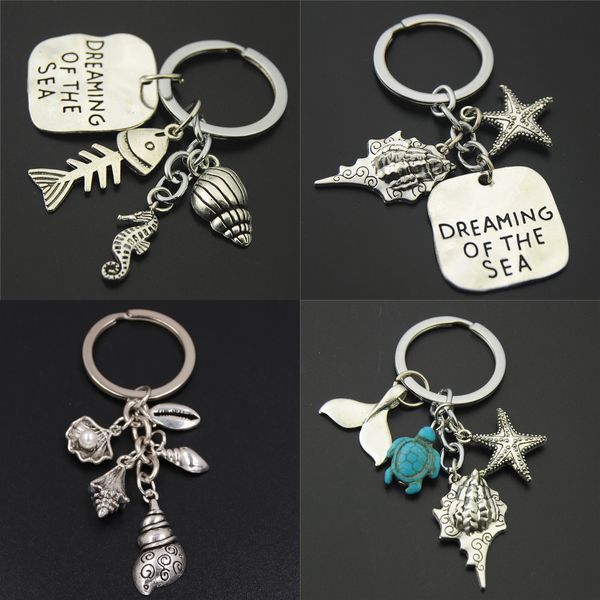 blue turtle charms starfish conch fish tail keychains with shell charms beach keyring summer jewelry, Silver
blue turtle charms starfish conch fish tail keychains with shell charms beach keyring summer jewelry, Silver