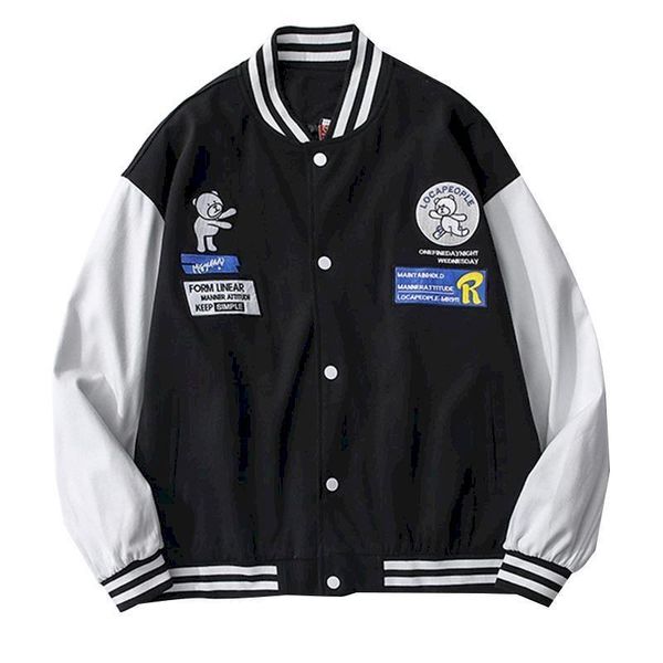 women's jackets female bear baseball jacket hit color kawaii cardigan long-sleeved clothes autumn american light blue loose preppy wome, Black;brown
women's jackets female bear baseball jacket hit color kawaii cardigan long-sleeved clothes autumn american light blue loose preppy wome, Black;brown