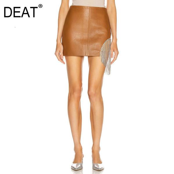 deat 2021 high waist zippers back mini length cover hips metal tassels pu leather halfbody skirt female bottom wj98501l, Black
deat 2021 high waist zippers back mini length cover hips metal tassels pu leather halfbody skirt female bottom wj98501l, Black