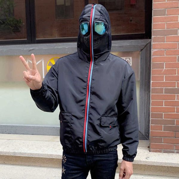 men hooded glasses jackets fashion trend hip hop protect zipper pullover windbreaker coats designer male streetwear thin couples outerwear, Black;brown
men hooded glasses jackets fashion trend hip hop protect zipper pullover windbreaker coats designer male streetwear thin couples outerwear, Black;brown