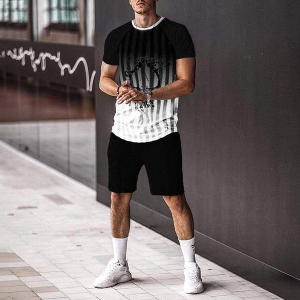 horizontal stripes mens sports suit short-sleeved t-shirt with shorts comfortable breathable and dry daily leisure sports, Black;blue
horizontal stripes mens sports suit short-sleeved t-shirt with shorts comfortable breathable and dry daily leisure sports, Black;blue
