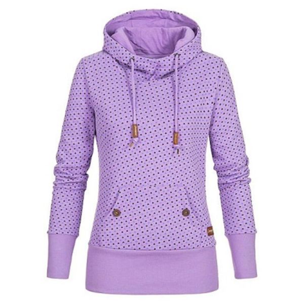 women's hoodies & sweatshirts chic 2021 autumn and winter fashion sweatshirt dots print casual scarf collar hooded pockets pullover, Black
women's hoodies & sweatshirts chic 2021 autumn and winter fashion sweatshirt dots print casual scarf collar hooded pockets pullover, Black
