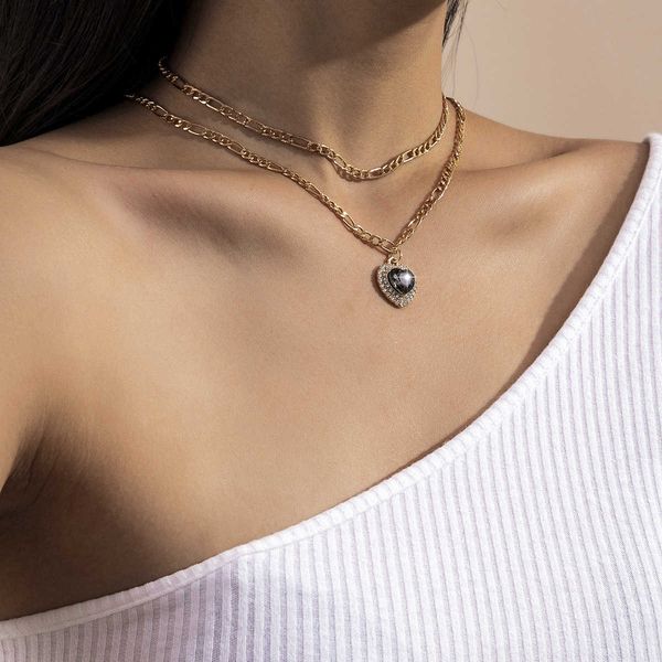 jewelry temperament light luxury color love inlaid diamond necklace versatile personality double layer sweater, Silver
jewelry temperament light luxury color love inlaid diamond necklace versatile personality double layer sweater, Silver