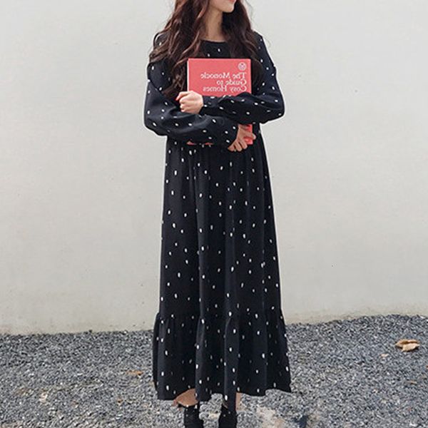 2021 new women korean polka dot loose robe autumn casual long sleeve o neck ruffles linen midi sweet cpnw, Black;gray
2021 new women korean polka dot loose robe autumn casual long sleeve o neck ruffles linen midi sweet cpnw, Black;gray