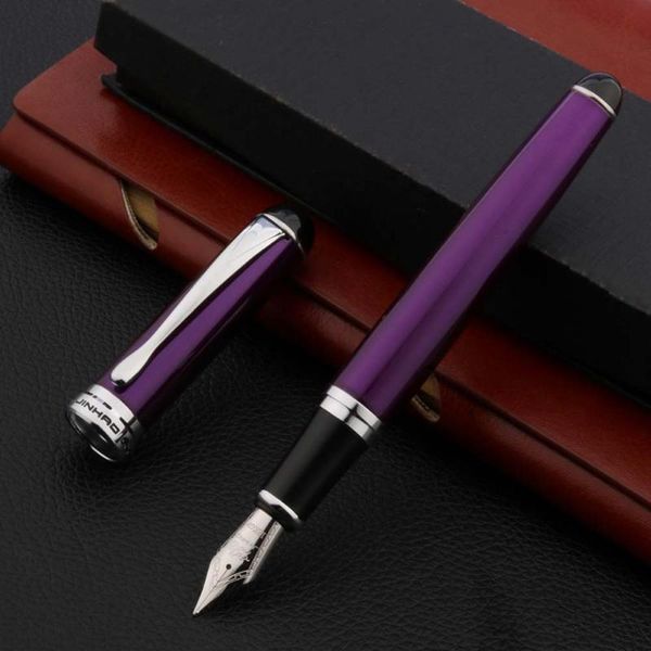 brand new x750 metal fountain pen purple silver elegante signature bending calligraphy stationery office school supplies
brand new x750 metal fountain pen purple silver elegante signature bending calligraphy stationery office school supplies