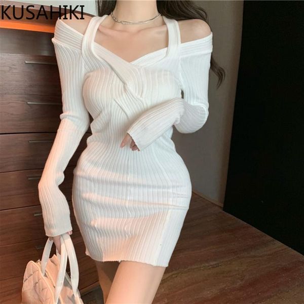casual dresses kusahiki halter strapless knitted bodycorn dress women long sleeve 2021 sweater vestidos femme korean elegant 6n039, Black;gray
casual dresses kusahiki halter strapless knitted bodycorn dress women long sleeve 2021 sweater vestidos femme korean elegant 6n039, Black;gray