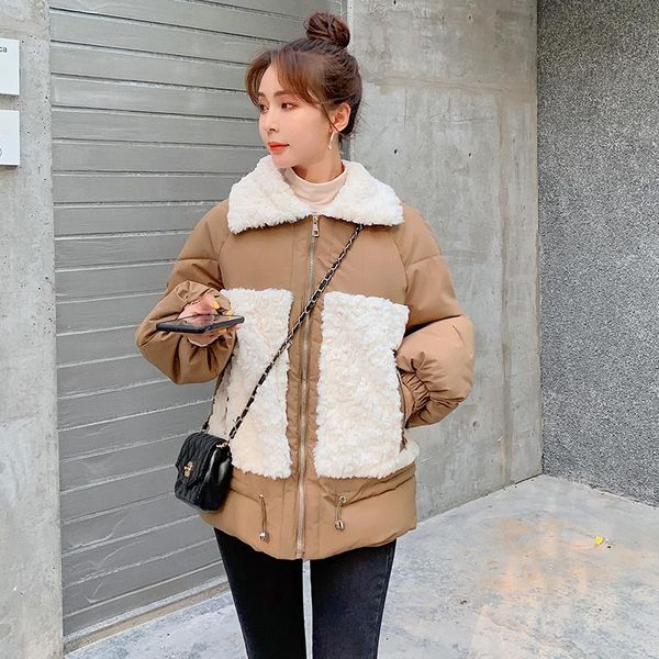 women's down & parkas chic faux fur coat jackets warm loose female casual long sleeve harajuku outerwear winter 2021, Black
women's down & parkas chic faux fur coat jackets warm loose female casual long sleeve harajuku outerwear winter 2021, Black