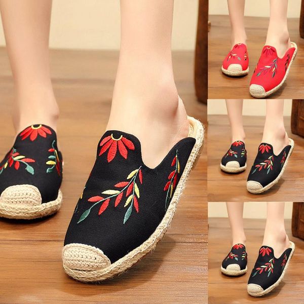 dress shoes sandals summer spot sales women ladies fashion embroider flat slipper round toe casual, Black
dress shoes sandals summer spot sales women ladies fashion embroider flat slipper round toe casual, Black