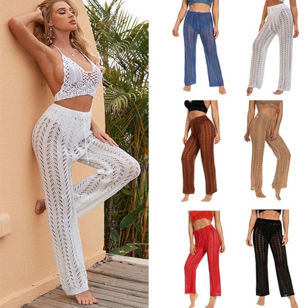 women's pants & capris 2021 european and american women knitting casual beach hollow sun block trousers, Black;white
women's pants & capris 2021 european and american women knitting casual beach hollow sun block trousers, Black;white