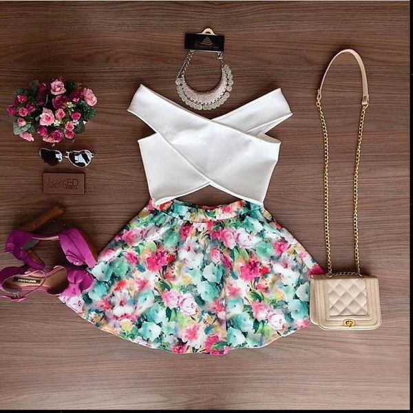 2pcs set women summer floral sleeveless casual evening white v neck short shirt flower colorful skirt wholesale, Black
2pcs set women summer floral sleeveless casual evening white v neck short shirt flower colorful skirt wholesale, Black