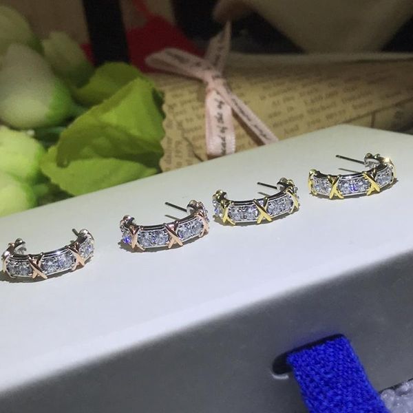 stud luxury ladies earrings 1:1 x cross real 925 logo tif fashion brand jewelry female male, Golden;silver
stud luxury ladies earrings 1:1 x cross real 925 logo tif fashion brand jewelry female male, Golden;silver