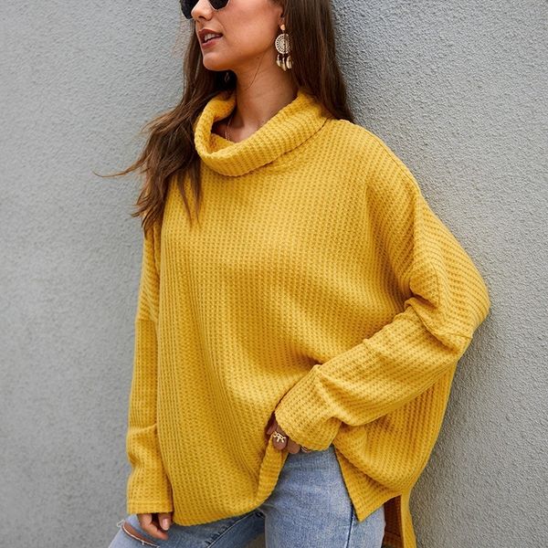 2021 new women's knitted long sleeve turtleneck fashionable sweater, european american style, unified color, autumn and winter 6utk, White;black
2021 new women's knitted long sleeve turtleneck fashionable sweater, european american style, unified color, autumn and winter 6utk, White;black
