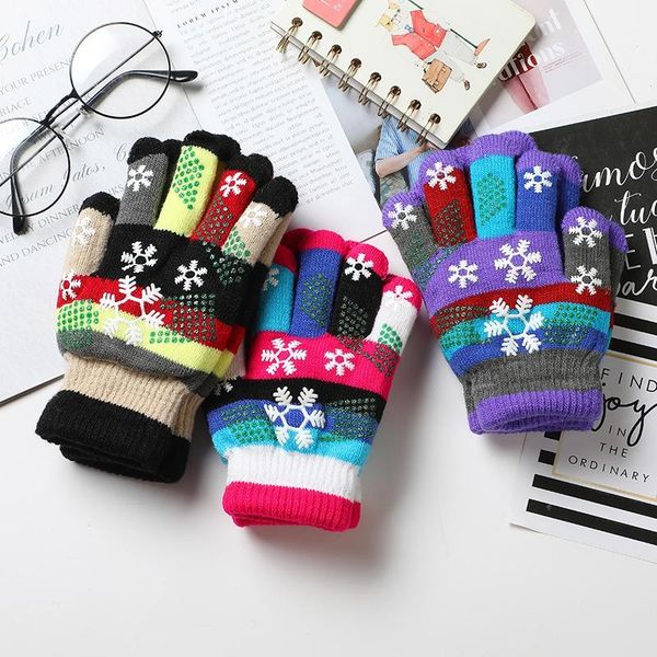 five fingers gloves jacquard woolen gloves, female knitting students, autumn and winter thickening warmth cute five-finger touch screen, Blue;gray
five fingers gloves jacquard woolen gloves, female knitting students, autumn and winter thickening warmth cute five-finger touch screen, Blue;gray