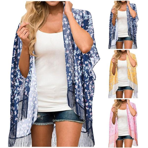 women's swimwear 2021 casual floral print chiffon kaftan beach cover up cardigan shawl women summer aloha tunic shirt female swimsuit, White;black
women's swimwear 2021 casual floral print chiffon kaftan beach cover up cardigan shawl women summer aloha tunic shirt female swimsuit, White;black