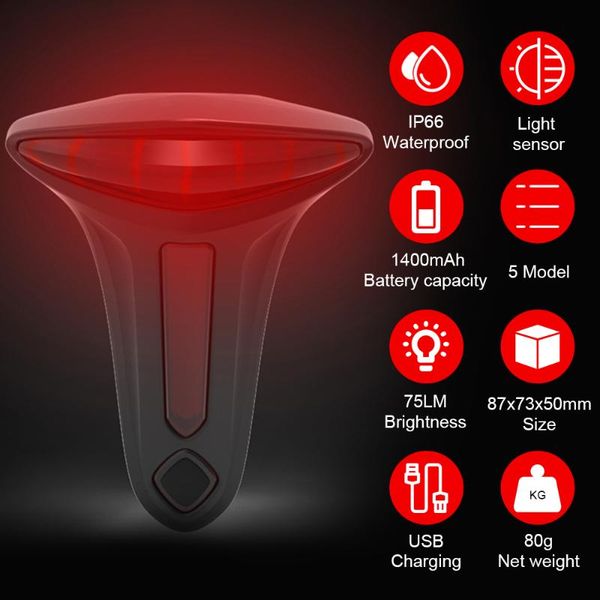 bike lights 7 modes sensoring brake bicycle tail light auto star susb led cycling taillight for accessories
bike lights 7 modes sensoring brake bicycle tail light auto star susb led cycling taillight for accessories