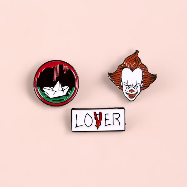 new dark punk clown brooches lover red cartoon paper boat enamel pins creative fashion jewelry for women men backpack lapel denim badges, Blue
new dark punk clown brooches lover red cartoon paper boat enamel pins creative fashion jewelry for women men backpack lapel denim badges, Blue