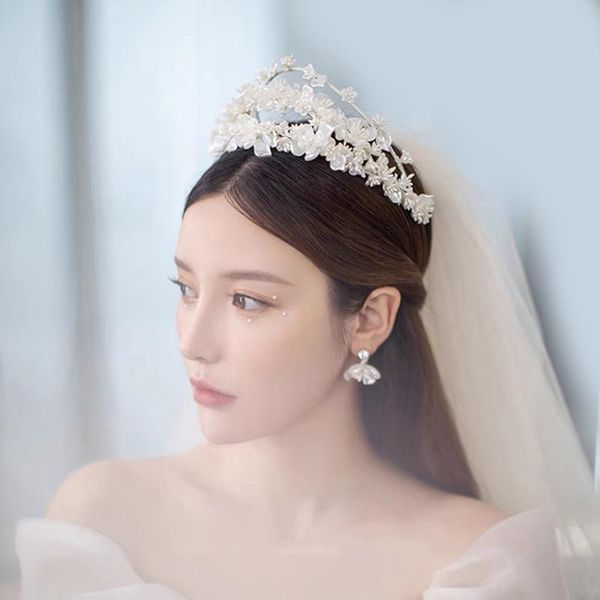 earrings & necklace korean fashion romantic white pearl flower wedding bride jewelry crown headdress earring set princess style birthday, Silver
earrings & necklace korean fashion romantic white pearl flower wedding bride jewelry crown headdress earring set princess style birthday, Silver
