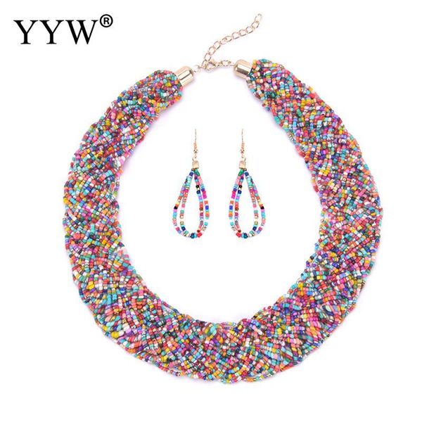 earrings & necklace fashion seedbead jewelry set earring ethnic bohemian vintage style beads chain choker tassel dangle, Silver
earrings & necklace fashion seedbead jewelry set earring ethnic bohemian vintage style beads chain choker tassel dangle, Silver