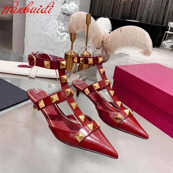 sandals rivets high heel ladies shoes woman pumps pointed toe genuine leather designer court style gladiator, Black
sandals rivets high heel ladies shoes woman pumps pointed toe genuine leather designer court style gladiator, Black