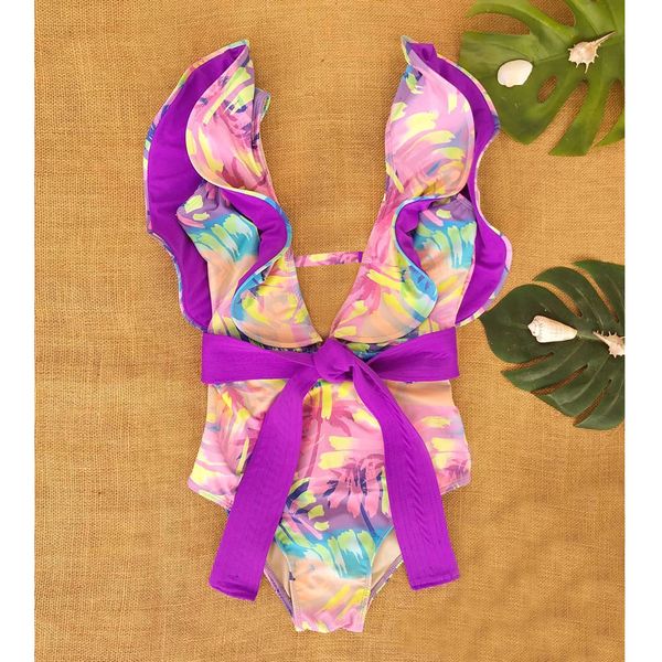 new ruffle print floral one piece strappy slimming swimwear women swimsuit deep-v bathing suit beach wear monkini 210315, White;black
new ruffle print floral one piece strappy slimming swimwear women swimsuit deep-v bathing suit beach wear monkini 210315, White;black