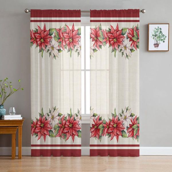 curtain & drapes christmas poinsettia flower sheer tulle curtains for living room bedroom window home decoration
curtain & drapes christmas poinsettia flower sheer tulle curtains for living room bedroom window home decoration