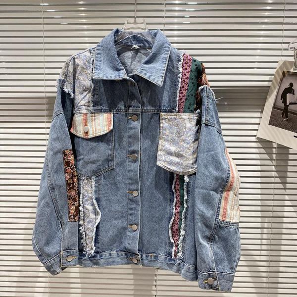 women's jackets european autumn cashew flower stitching loose denim jacket short coats women fashion streetwear 2021, Black;brown
women's jackets european autumn cashew flower stitching loose denim jacket short coats women fashion streetwear 2021, Black;brown